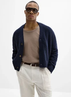 Textured knit cardigan
