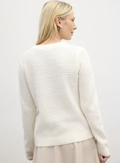 Textured reprocessed cotton sweater