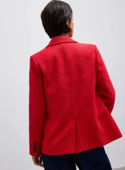 Textured single-button blazer
