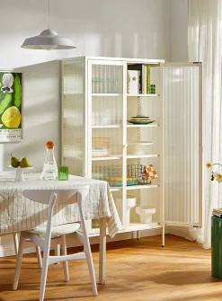The Collector glass door standing metallic cabinet