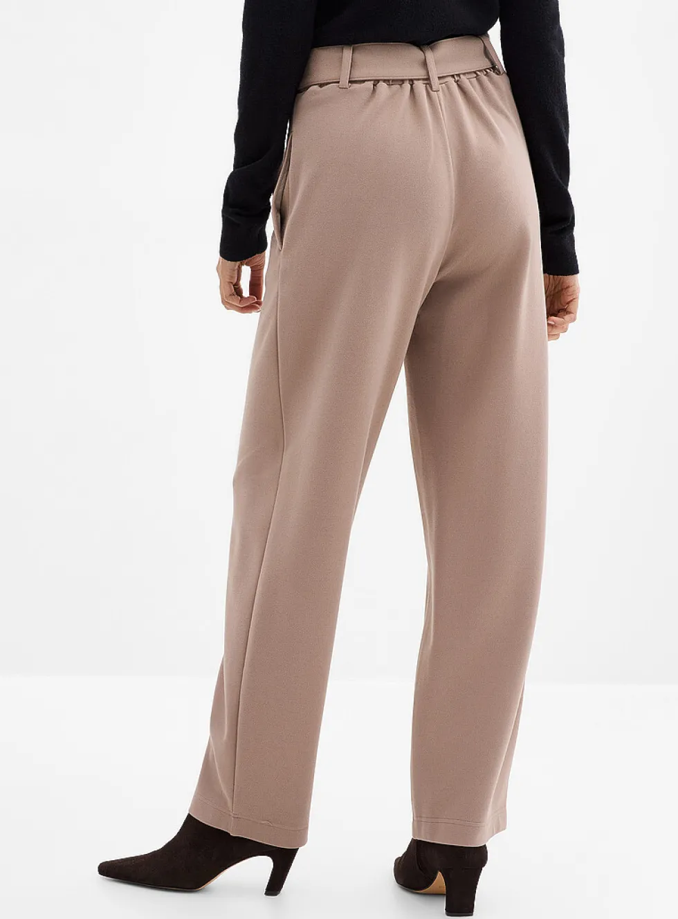 Thick jersey belted barrel pant