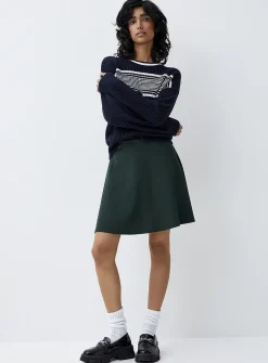 Thick jersey skater miniskirt