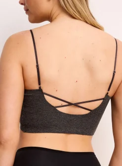 Thin straps ribbed padded bralette