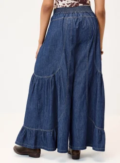 Tiered extra-wide-leg jean