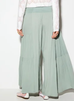 Tiered faded wide-leg pant