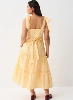 Tiered poplin maxi dress