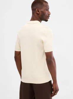 Touch of silk twisted-cable polo