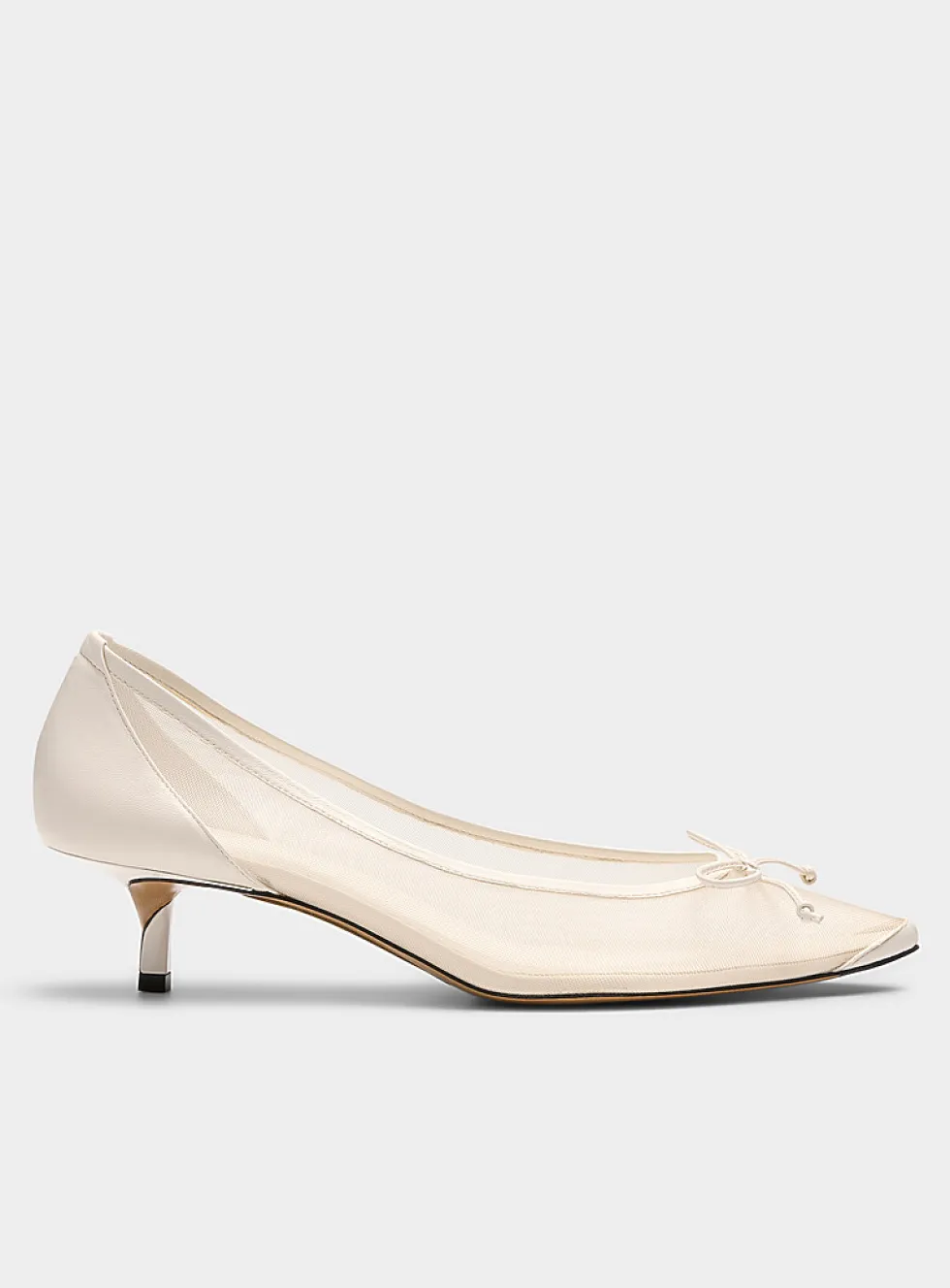 Tourni twisted heel sheer pumps