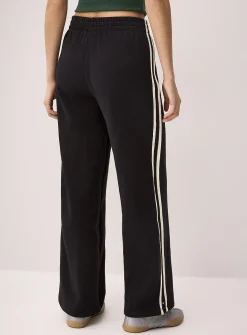 Track stripe wide-leg sweatpant