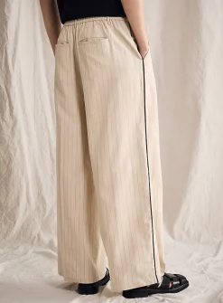 Trimmed banker-stripe pant