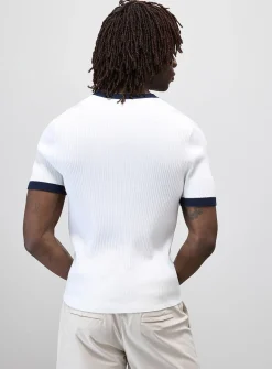 Trimmed ribbed sweater