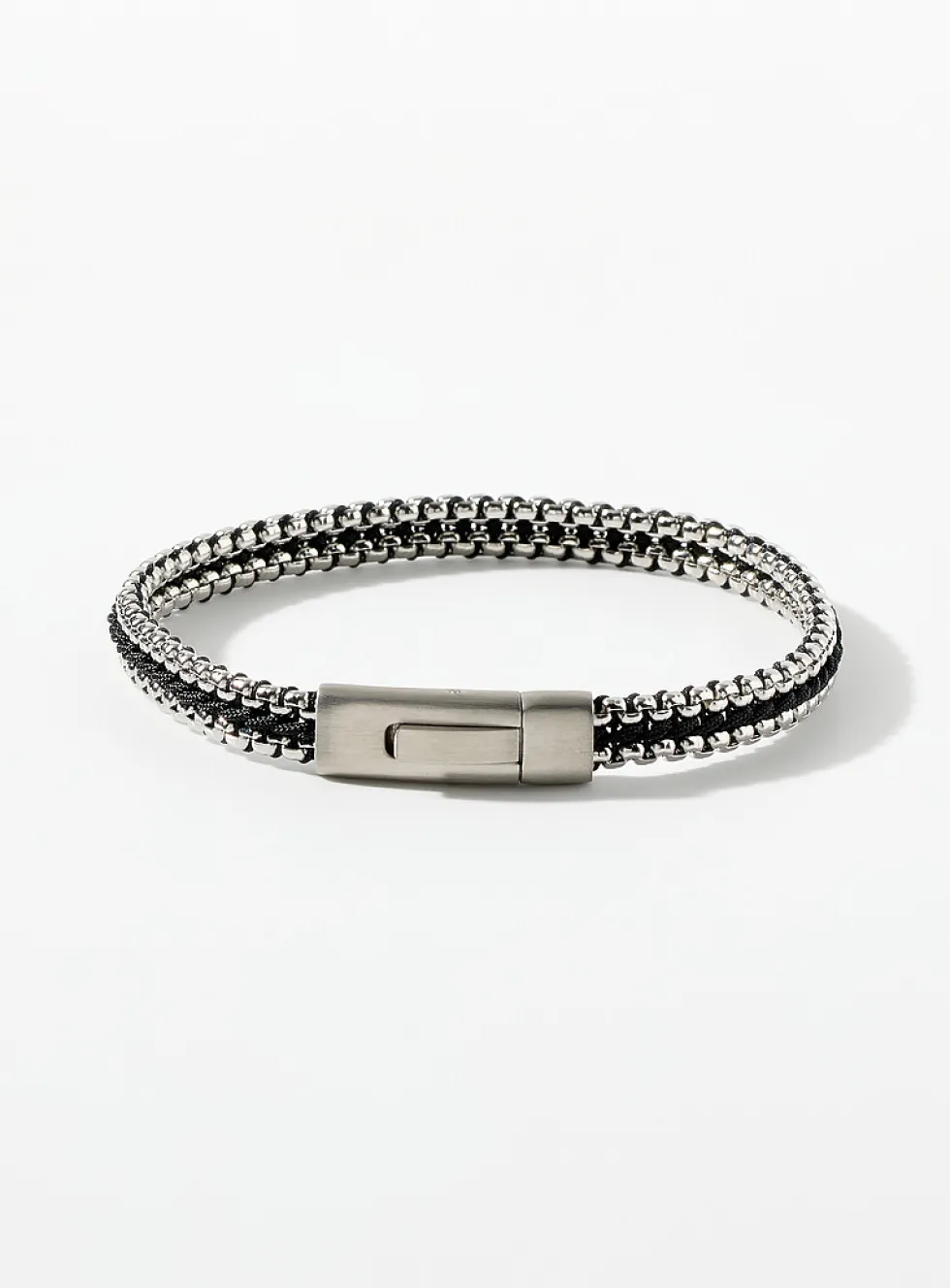 Tris Button silver bracelet