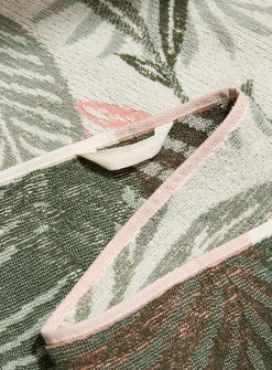 Tropical foliage organic cotton towels