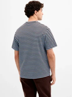 Twin-stripe knit T-shirt