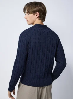 Twisted cable cardigan
