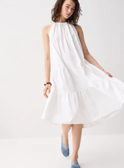 Twisted hem tiered maxi dress