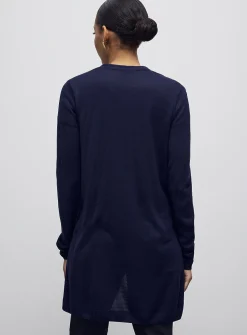 Ultra-fine knit long open cardigan