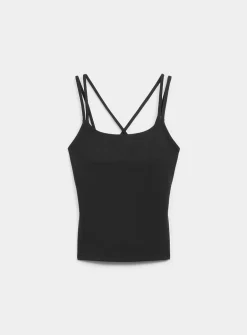 Velvety thin crossed-strap support tank