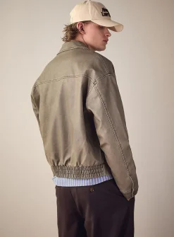 Vintage brown faux-leather jacket