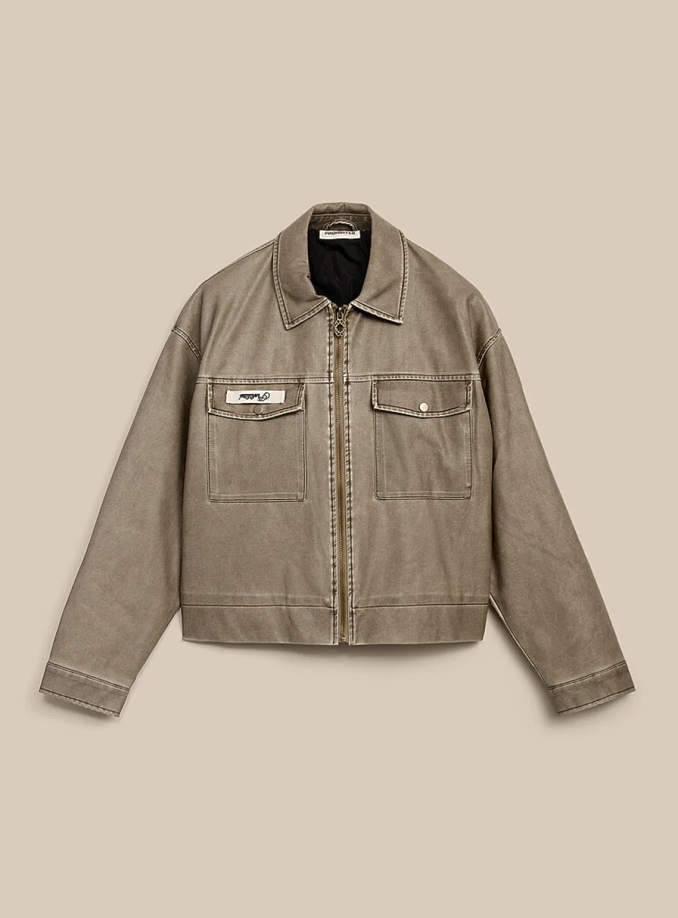 Vintage brown faux-leather jacket