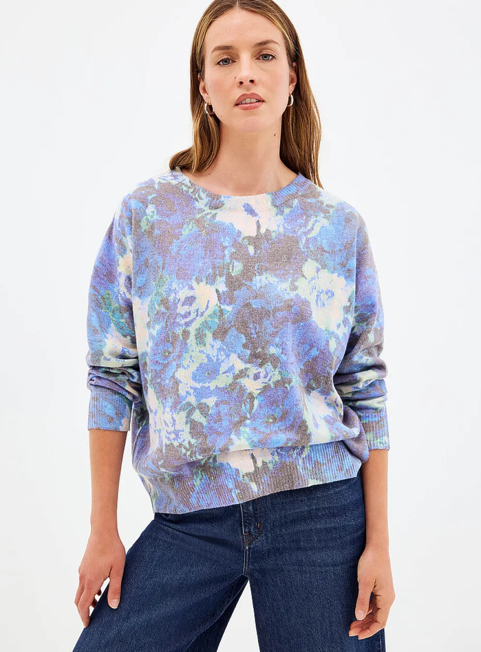 Vintage flowers plush sweater