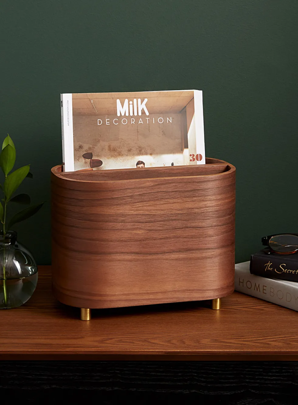 Walnut magazine holder