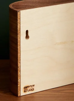 Walnut wall magazine holder