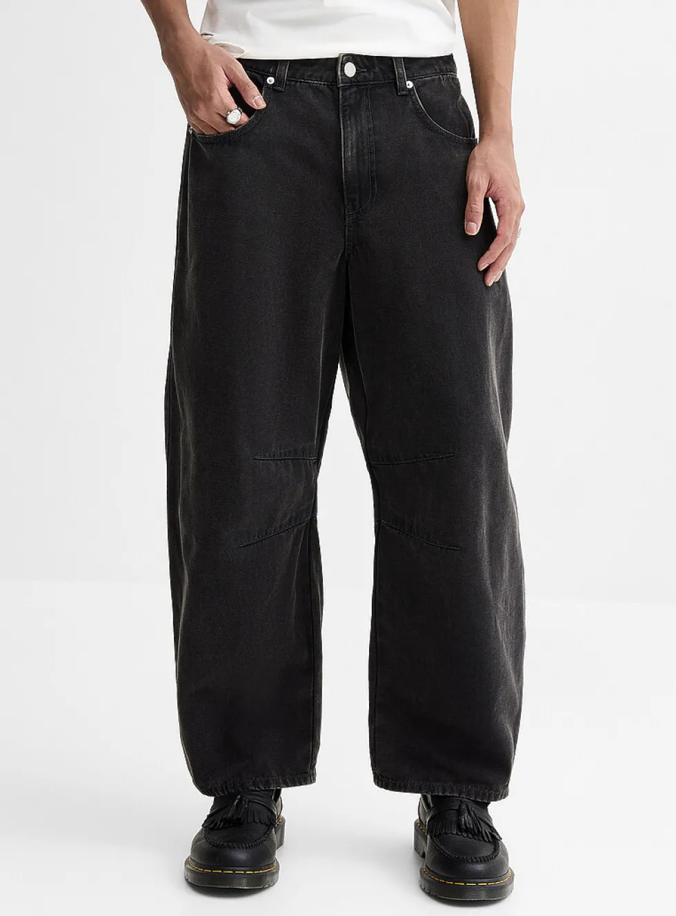 Washed heavy 5-pocket pant