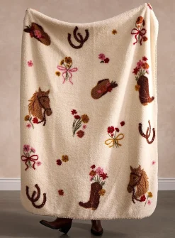 Western fleece throw