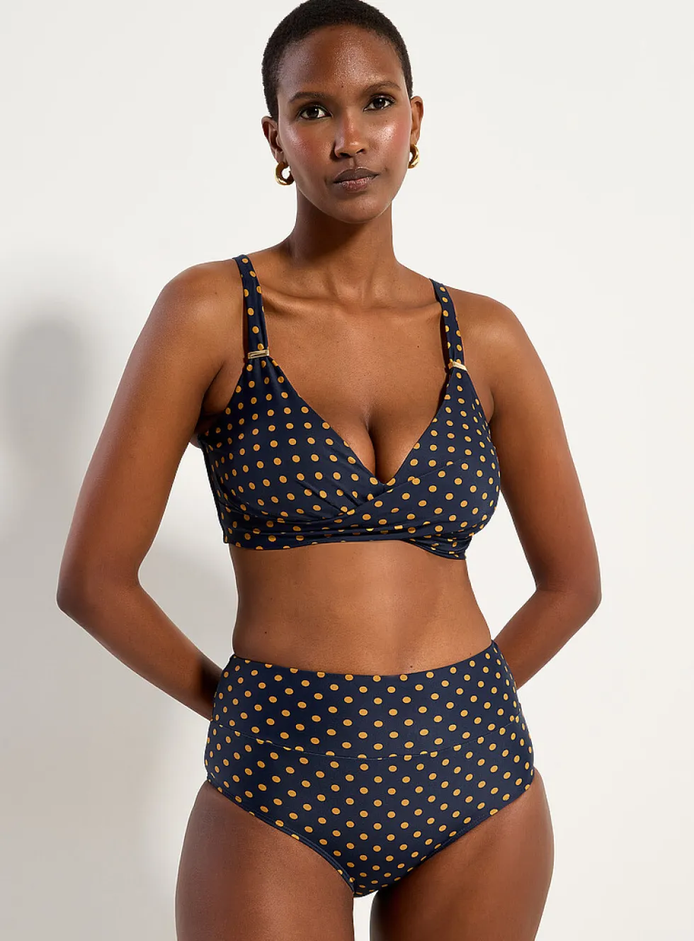 Wide-band high-rise bikini bottom