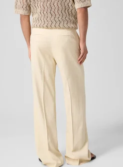 Wide-leg textured pant