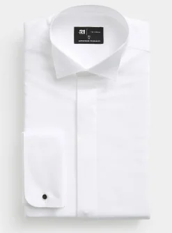 Wing collar tuxedo shirt