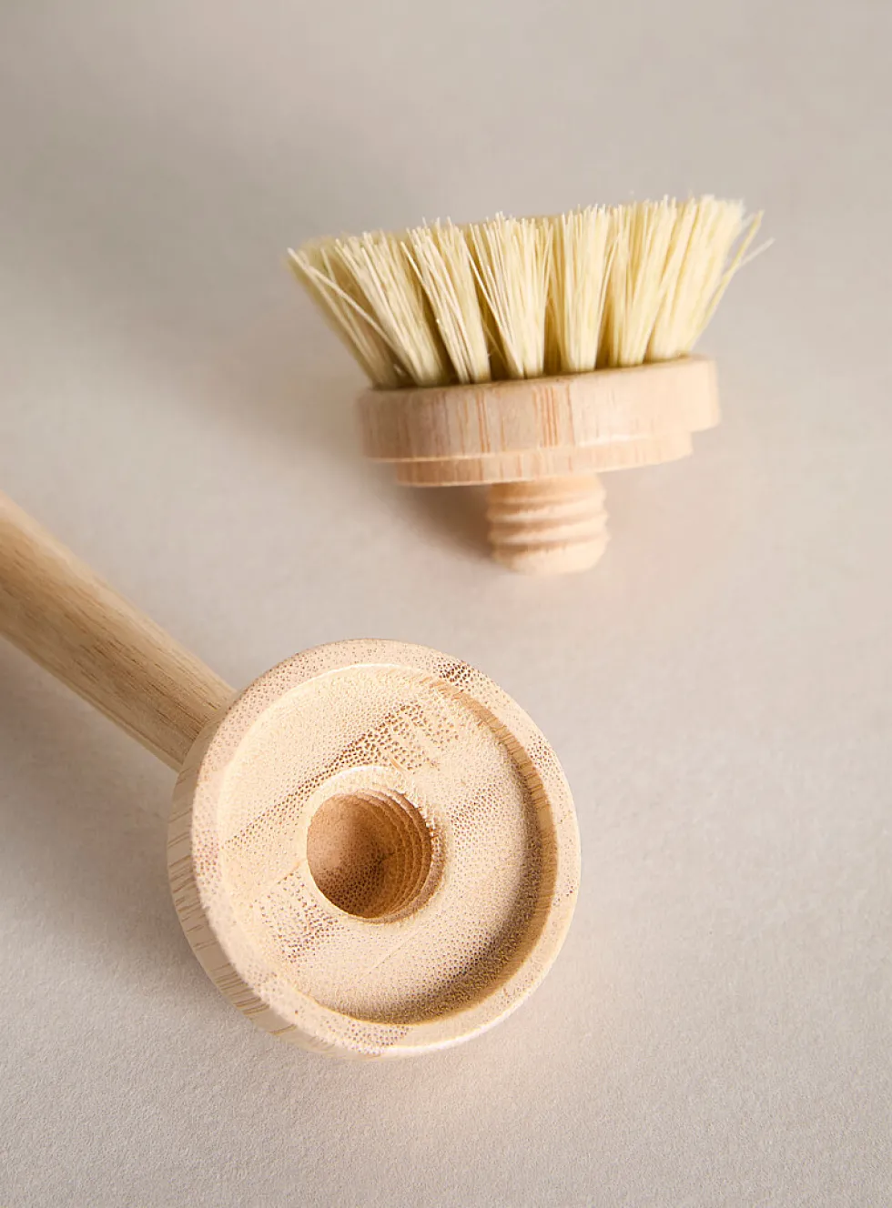 Wood and sisal dish brush