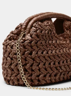 XL woven paper straw clutch