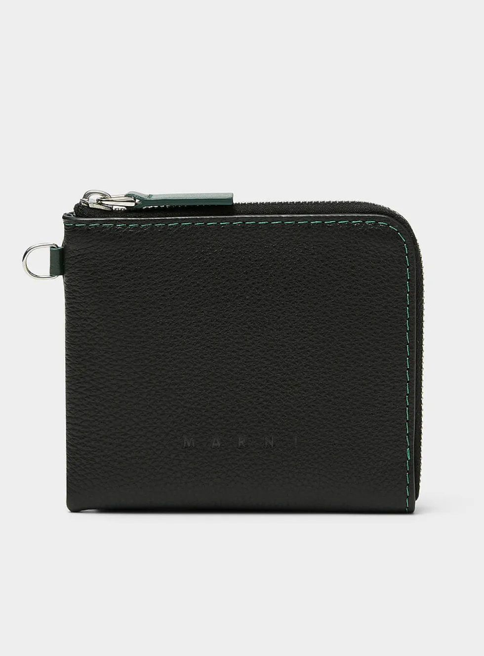 Zippered-closure leather wallet