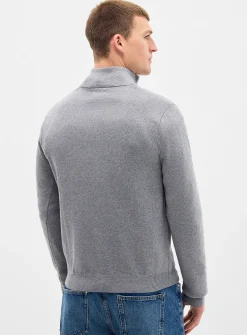 Zip-up mock-neck sweater