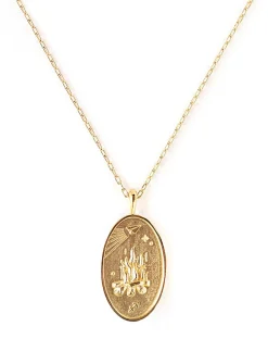 Zodiac sign gold pendant necklace