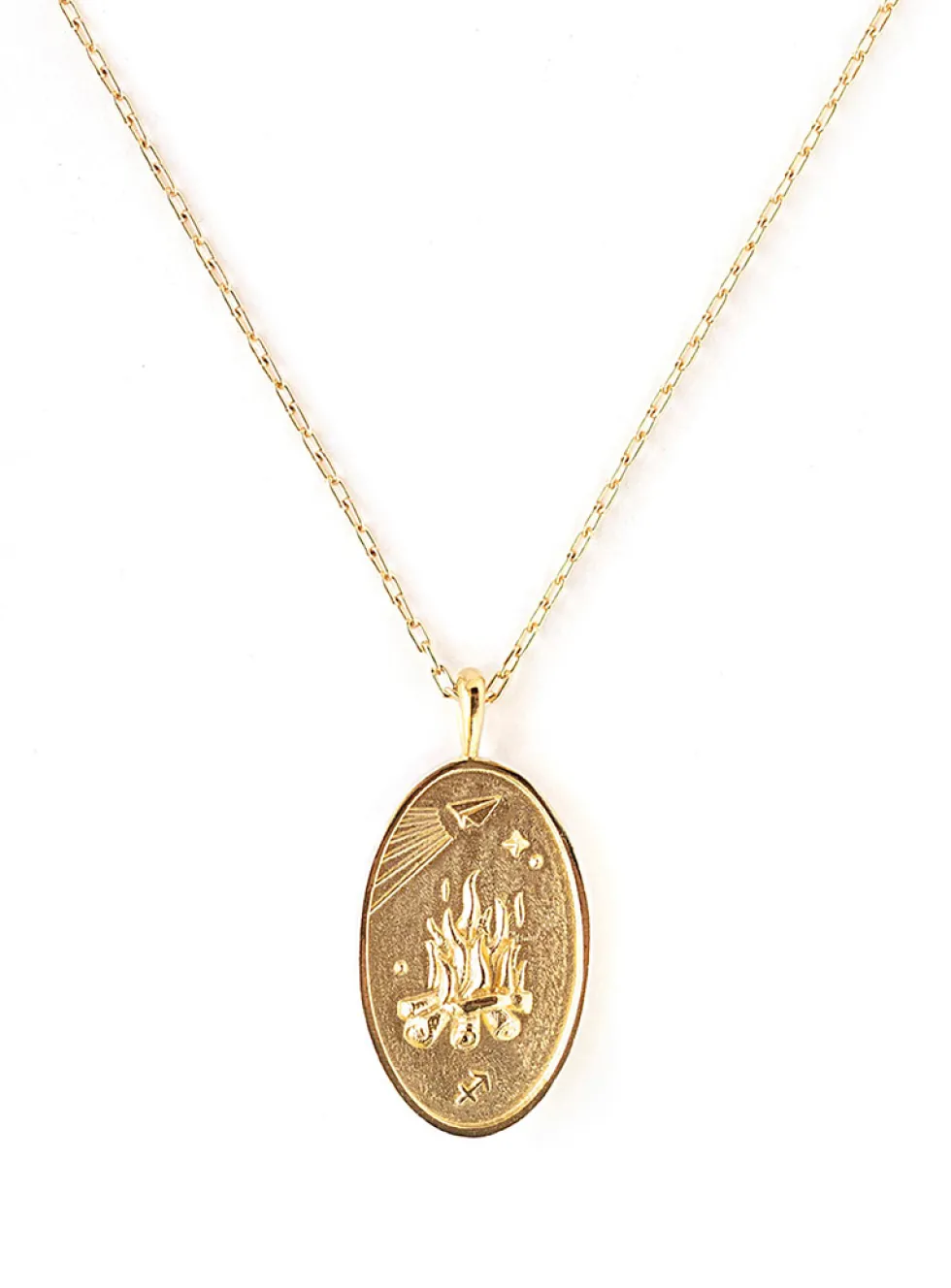 Zodiac sign gold pendant necklace